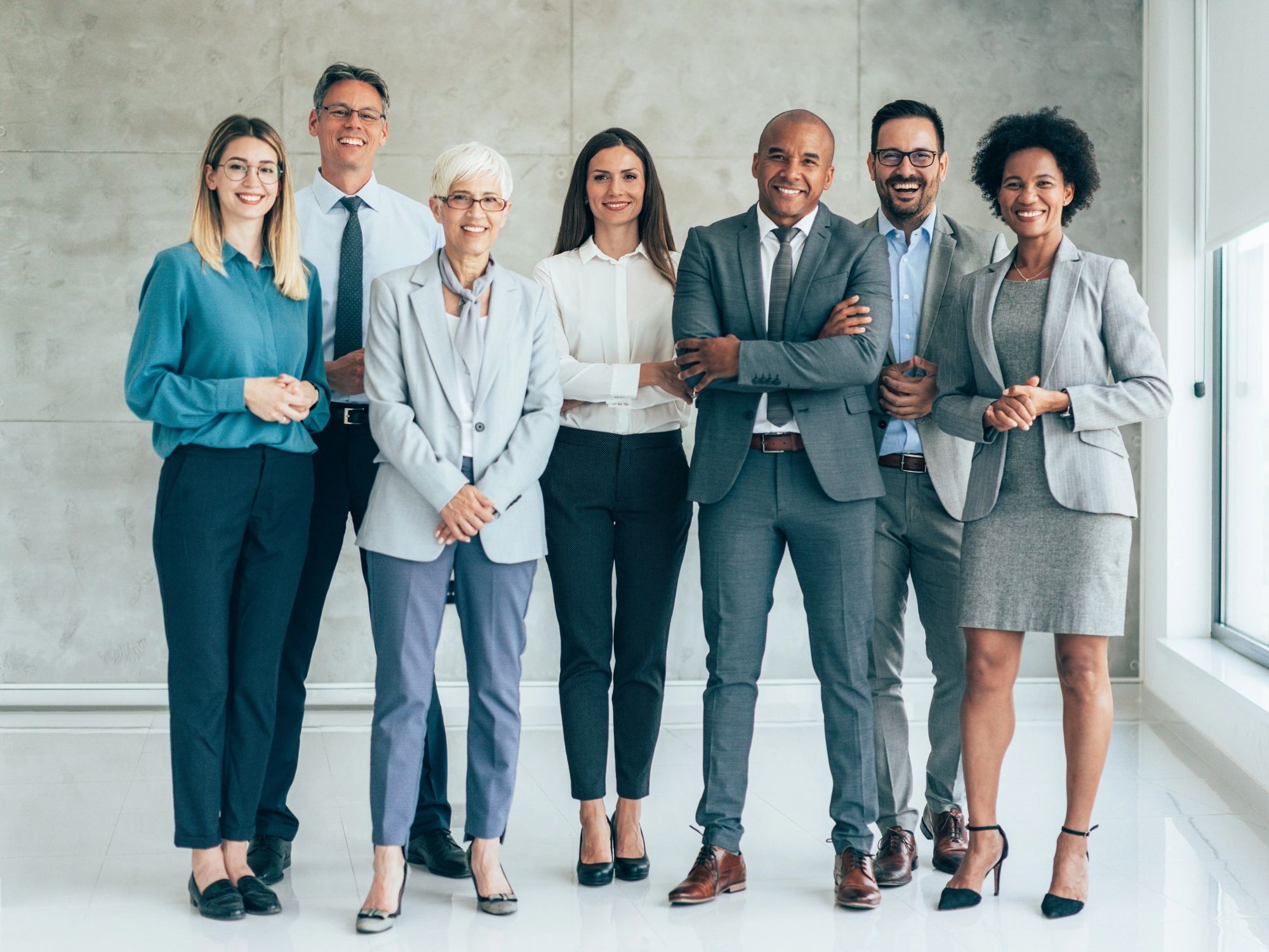 Professional team collaborating in a modern office environment