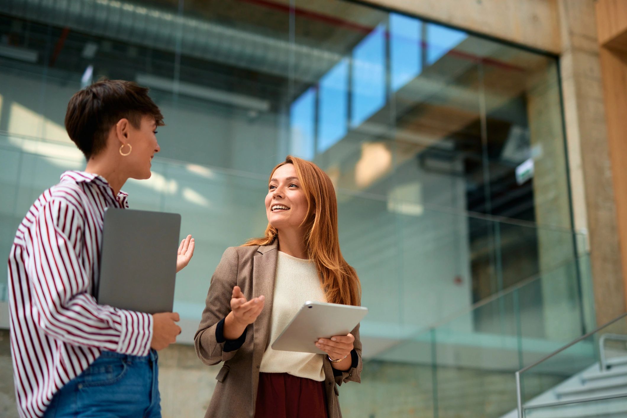 Consultants discussing talent strategy with a client